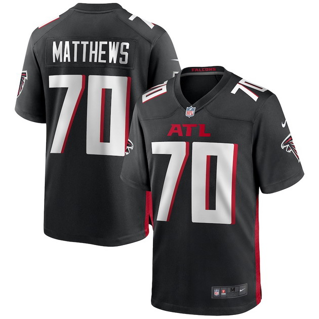 mens nike jake matthews black atlanta falcons game jersey